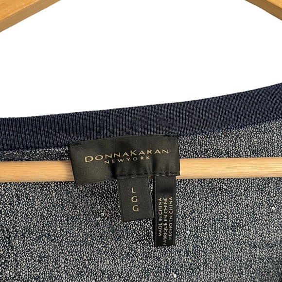 Donna Karan NY Sequin Crochet Sleeveless Top in Navy Size Large NWT - Picture 6 of 10